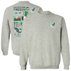 Mexico National Team Vive La Fete Women's Impressions Artwork Pullover Sweatshirt for sale - Gray