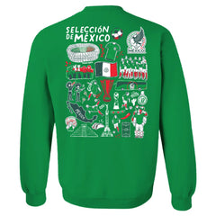 Mexico National Team Vive La Fete Women's Impressions Artwork Pullover Sweatshirt for sale - Green