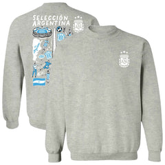 Argentina National Team Vive La Fete Women's Impressions Artwork Pullover Sweatshirt for sale - Gray