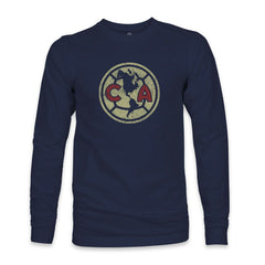 Club America 1863FC Color Badge Long Sleeve T-Shirt Discount - Navy