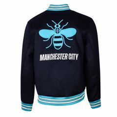 Manchester City Sport Design Sweden Free Kick Wool Varsity Jacket Discount - Navy