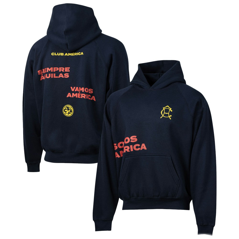 Club America Sport Design Sweden Overtime Oversized Raglan Hoodie Discount - Navy