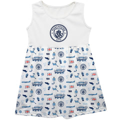 Manchester City Vive La Fete Girls Toddler Impressions Artwork Tank Top Dress Discount - White