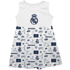 Real Madrid Vive La Fete Girls Toddler Impressions Artwork Tank Top Dress Discount - White/Navy
