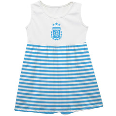 Argentina National Team Vive La Fete Girls Toddler Striped Tank Top Dress for sale - Light Blue