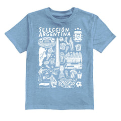 Argentina National Team Vive La Fete Youth Impressions Artwork T-Shirt for sale - Light Blue