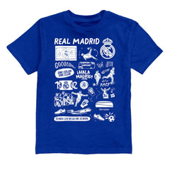 Real Madrid Vive La Fete Youth Impressions Artwork T-Shirt Discount - Blue