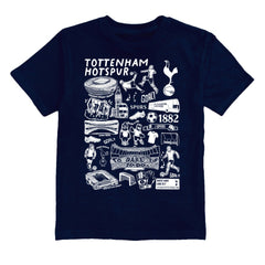 Tottenham Hotspur Vive La Fete Youth Impressions Artwork T-Shirt Sale - Navy