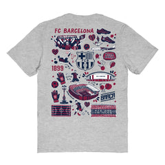 Barcelona Vive La Fete Women's Impressions Artwork T-Shirt on sale - Heather Gray