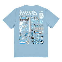 Argentina National Team Vive La Fete Women's Impressions Artwork T-Shirt for sale - Light Blue