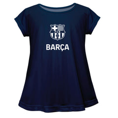 Barcelona Vive La Fete Girls Youth Color Badge A-Line Top on sale - Navy