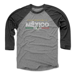 Mexico National Team 500 Level Inline 3/4-Sleeve Tri-Blend Baseball T-Shirt for sale - Black/Heather Gray