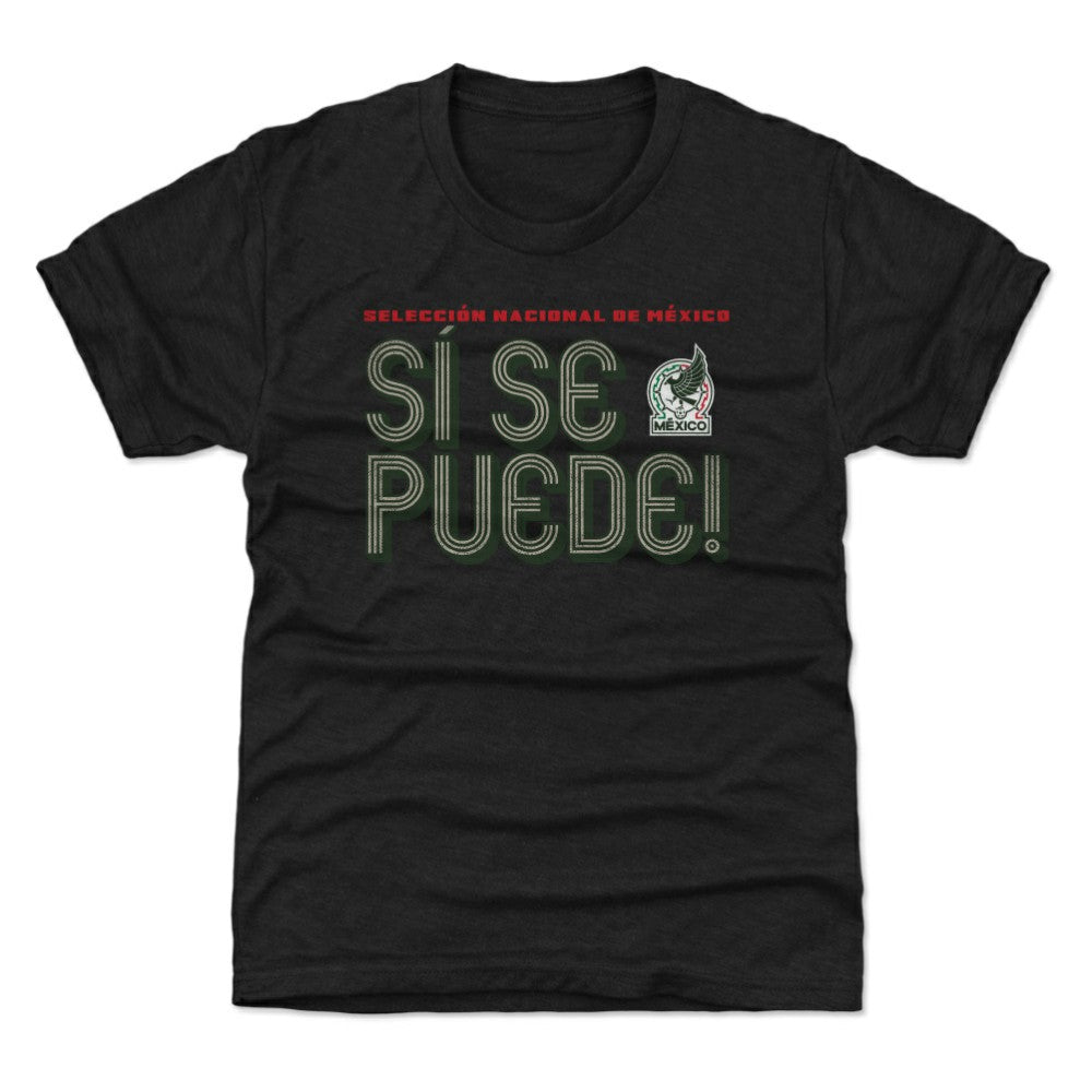 Mexico National Team 500 Level Youth Si Se Puede Inline Bold T-Shirt for sale - Black