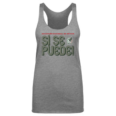 Mexico National Team 500 Level Women's Si Se Puede Inline Bold Tri-Blend Racerback Tank Top for sale - Gray