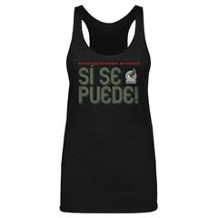 Mexico National Team 500 Level Women's Si Se Puede Inline Bold Tri-Blend Racerback Tank Top for sale - Black