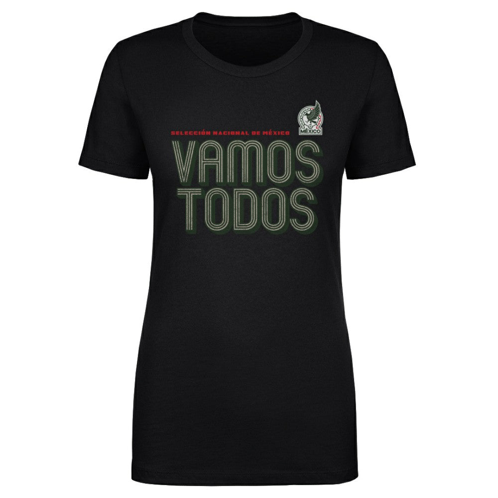 Mexico National Team 500 Level Women's Vamos Todos Inline Bold T-Shirt for sale - Black