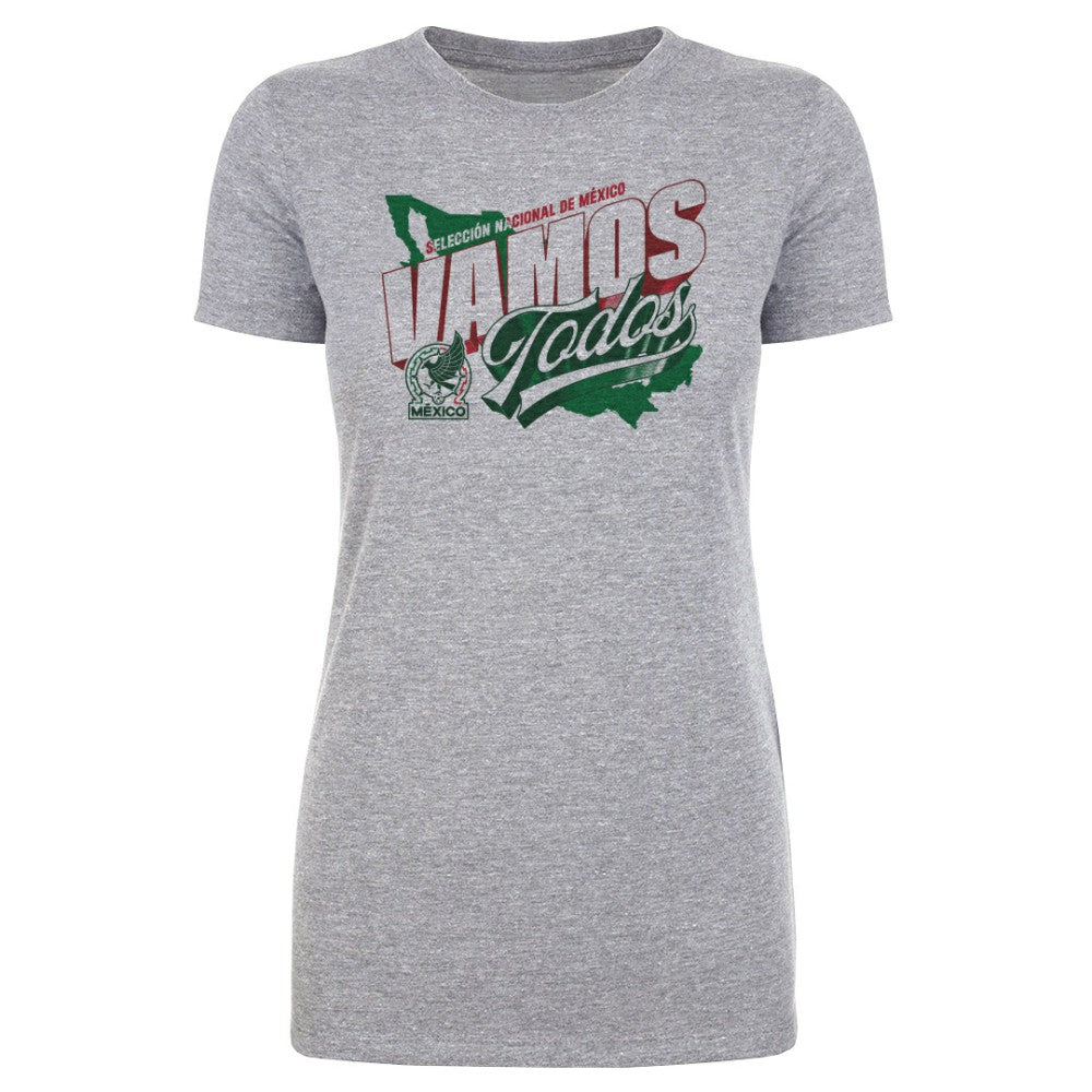 Mexico National Team 500 Level Women's Vamos Todos Country T-Shirt for sale - Heather Gray