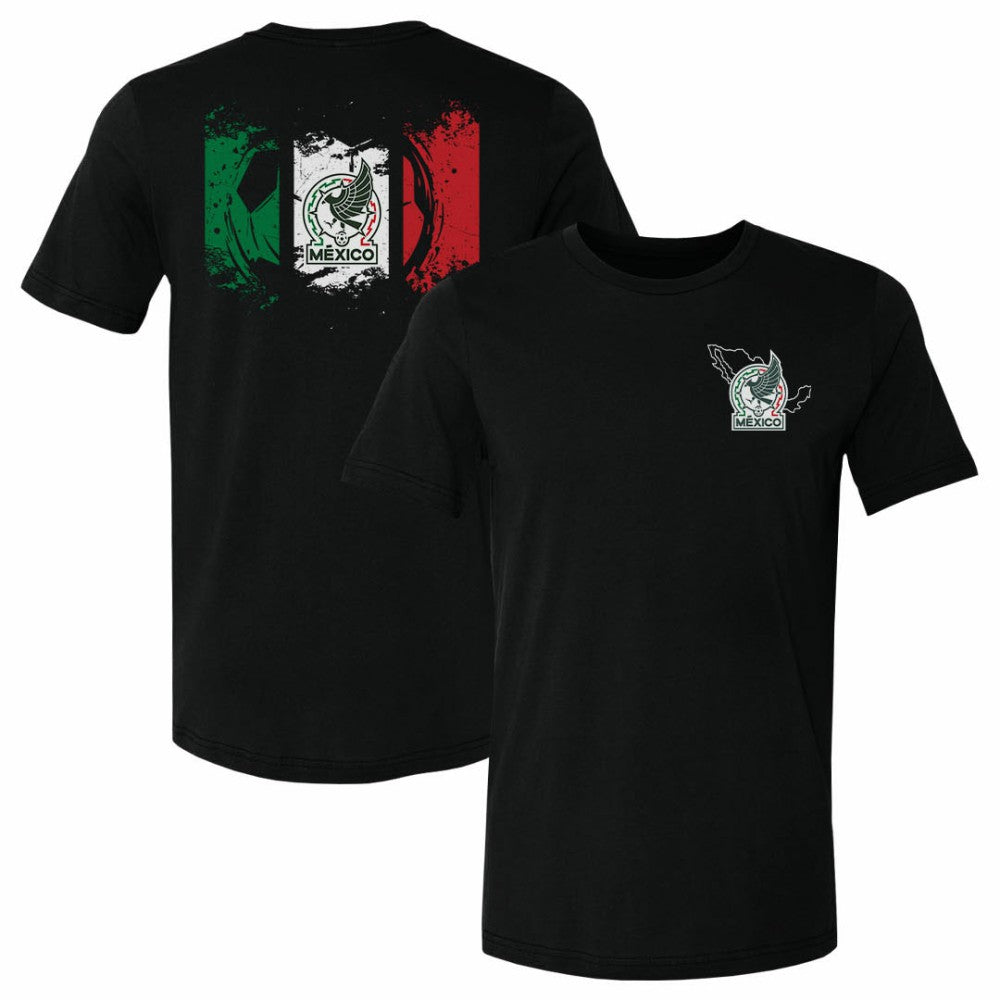 Mexico National Team 500 Level Grunge Flag F&B T-Shirt for sale - Black