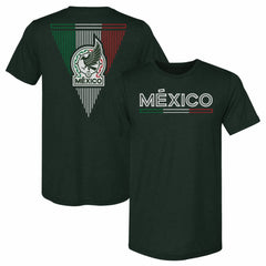 Mexico National Team 500 Level Inline Premium Tri-Blend T-Shirt for sale - Dark Green