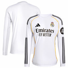 Real Madrid 2025/26 Home Replica Long Sleeve Jersey Discount - White