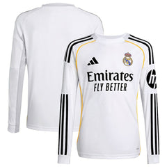 Real Madrid Youth 2025/26 Home Replica Long Sleeve Jersey Discount - White