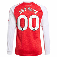Arsenal Youth 2025/26 Home Replica Long Sleeve Custom Jersey on sale - Red