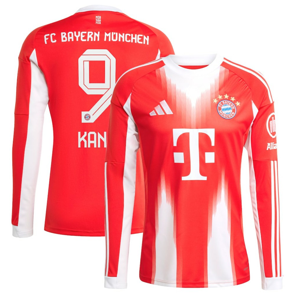 Harry Kane Bayern Munich 2025/26 Home Replica Long Sleeve Jersey on sale - Red