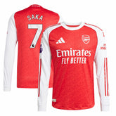 Bukayo Saka Arsenal 2025/26 Home Long Sleeve Player Jersey on sale - Red