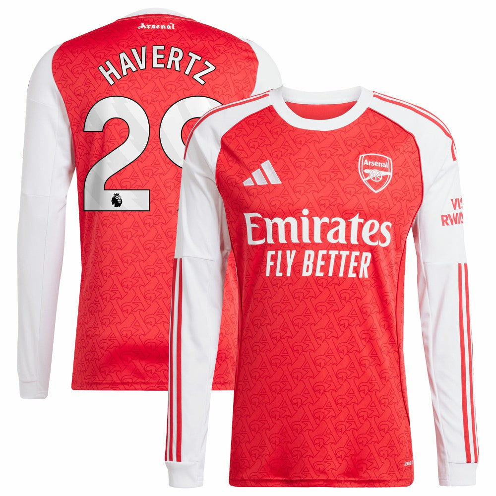 Kai Havertz Arsenal 2025/26 Home Replica Long Sleeve Player Jersey on sale - Red