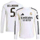 Jude Bellingham Real Madrid 2025/26 Home Long Sleeve Jersey Discount - White