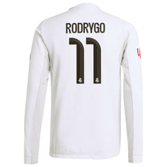 Rodrygo Real Madrid 2025/26 Home Long Sleeve Jersey Discount - White