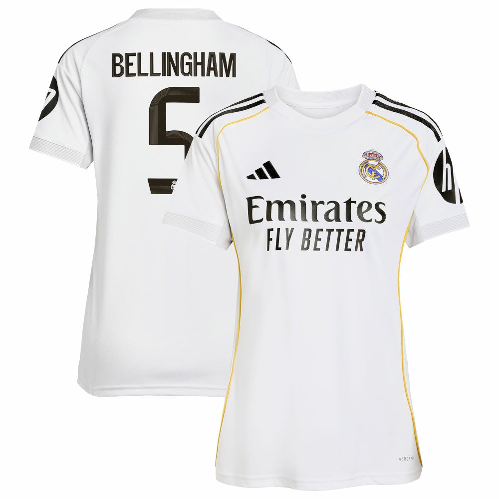 Jude Bellingham Real Madrid Women's 2025/26 Home Replica Jersey Discount - White