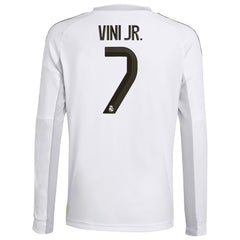 Vini Jr. Real Madrid Youth 2025/26 Home Replica Long Sleeve Jersey Discount - White