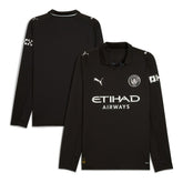 Manchester City 2025/26 Away Replica Long Sleeve Jersey Discount - Black