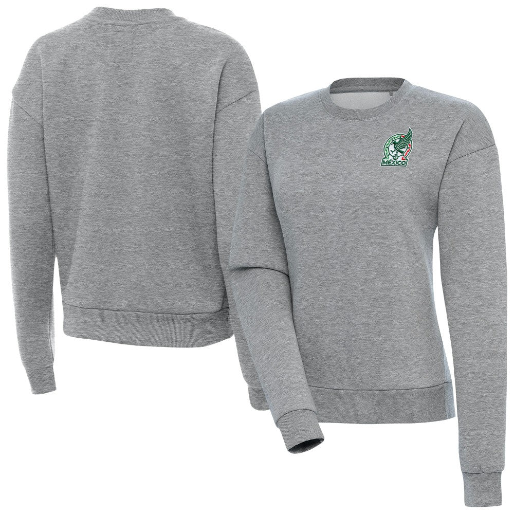 Mexico National Team Antigua Women's Takeover Pullover Sweatshirt for sale - Heather Gray