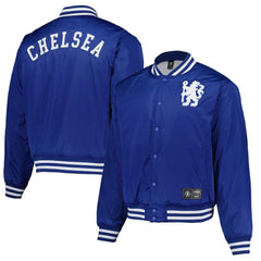 Chelsea Collegiate Sateen Full-Snap Jacket on sale - Royal