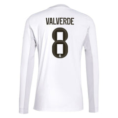 Federico Valverde Real Madrid 2025/26 Home Replica Long Sleeve Jersey Discount - White