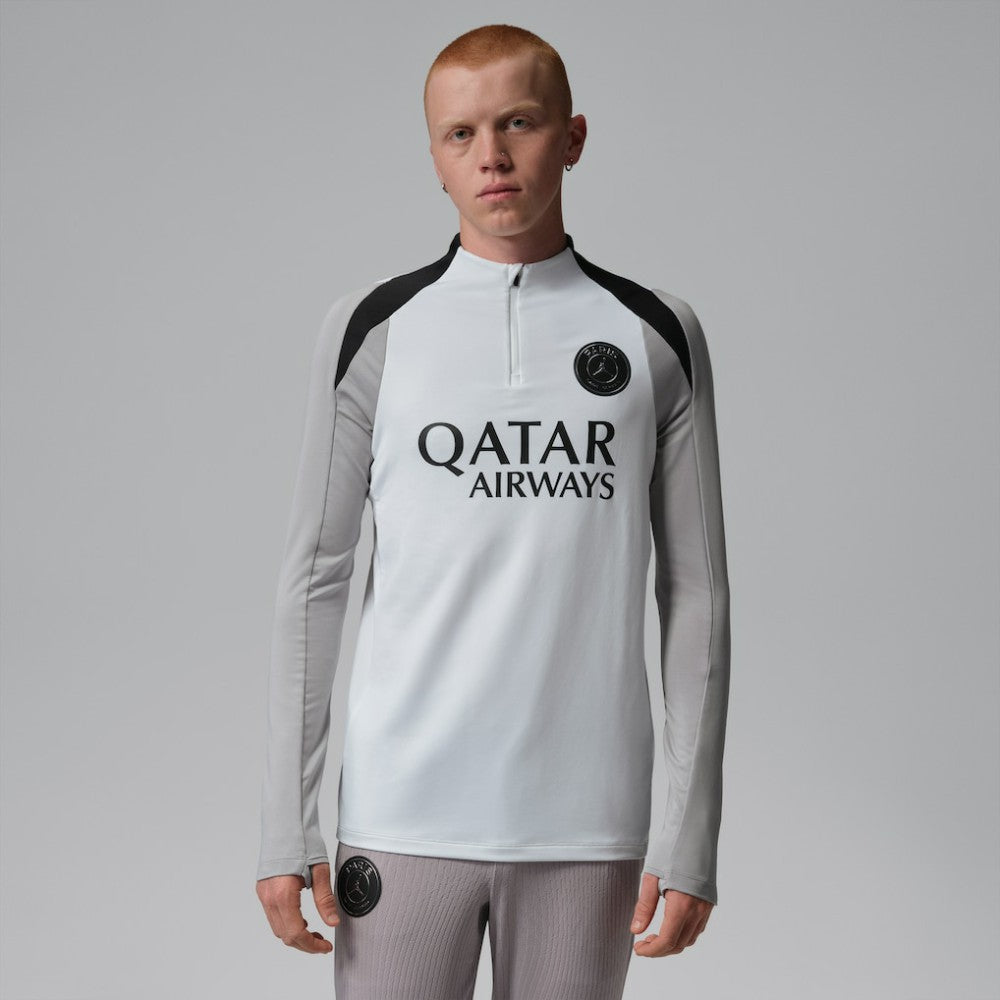 Paris Saint-Germain Jordan Brand Men's Strike Drill Quarter-Zip Long Sleeve Dri-FIT Top on sale - White
