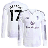 Alejandro Garnacho Manchester United 2025/26 Away Long Sleeve Player Jersey Discount - White