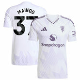 Kobbie Mainoo Manchester United 2025/26 Away Replica Player Jersey Discount - White
