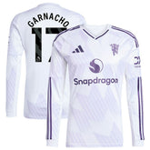 Alejandro Garnacho Manchester United 2025/26 Away Replica Long Sleeve Player Jersey Discount - White
