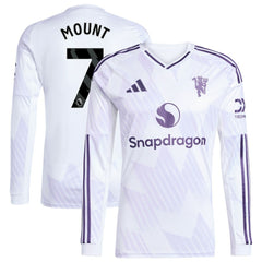 Mason Mount Manchester United 2025/26 Away Replica Long Sleeve Player Jersey Discount - White