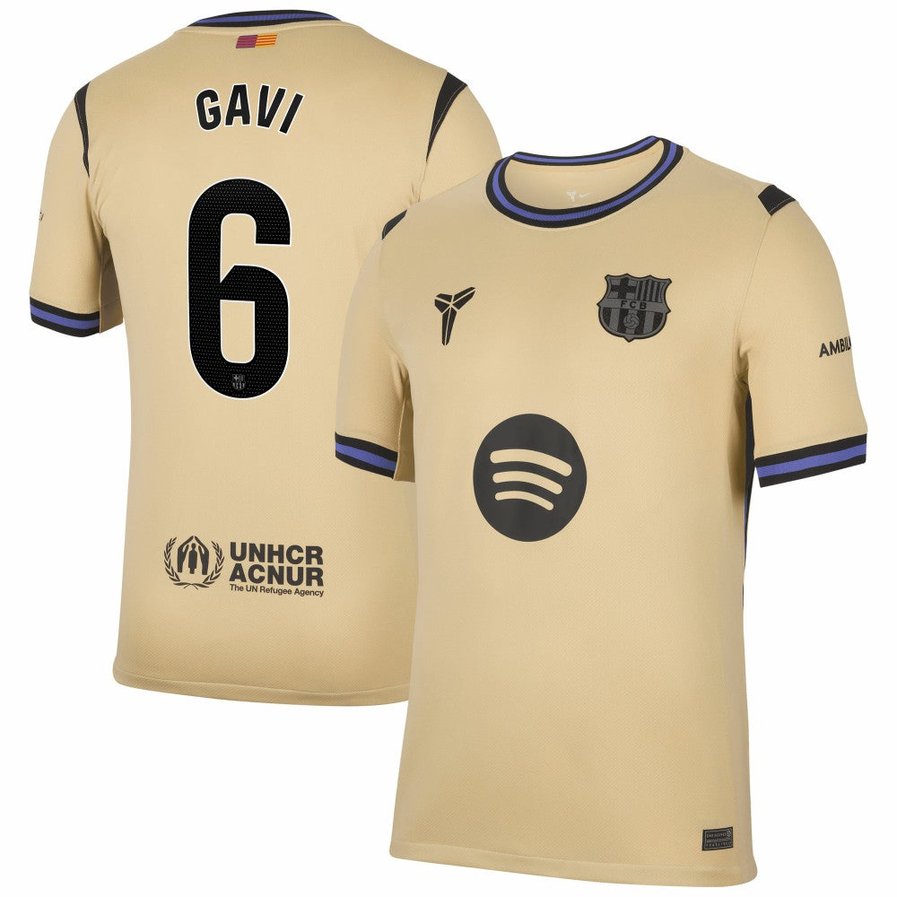 Gavi Barcelona 2025/26 Away Stadium Replica Jersey on sale - Gold
