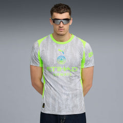 Manchester City 2025/26 Third Replica Jersey Discount - Gray/Neon Green
