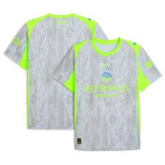 Manchester City 2025/26 Third Replica Jersey Discount - Gray/Neon Green