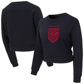 USWNT Concepts Sport Women's Tri-Blend Darby Knit Long Sleeve Crop Top on sale - Black