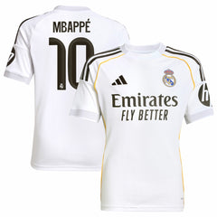 Kylian Mbappé Real Madrid Youth 2025/26 Home Replica Player Jersey for sale - White