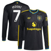 Mason Mount Manchester United 2025/26 Third Replica Long Sleeve Player Jersey Discount - Black