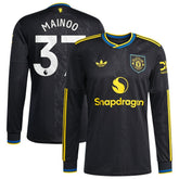 Kobbie Mainoo Manchester United 2025/26 Third Replica Long Sleeve Player Jersey Discount - Black