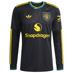 Kobbie Mainoo Manchester United 2025/26 Third Replica Long Sleeve Player Jersey Discount - Black